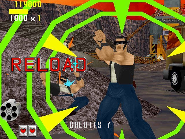Virtua Cop (Windows) screenshot: Reloading is one of the hardest thing in this game - double right click