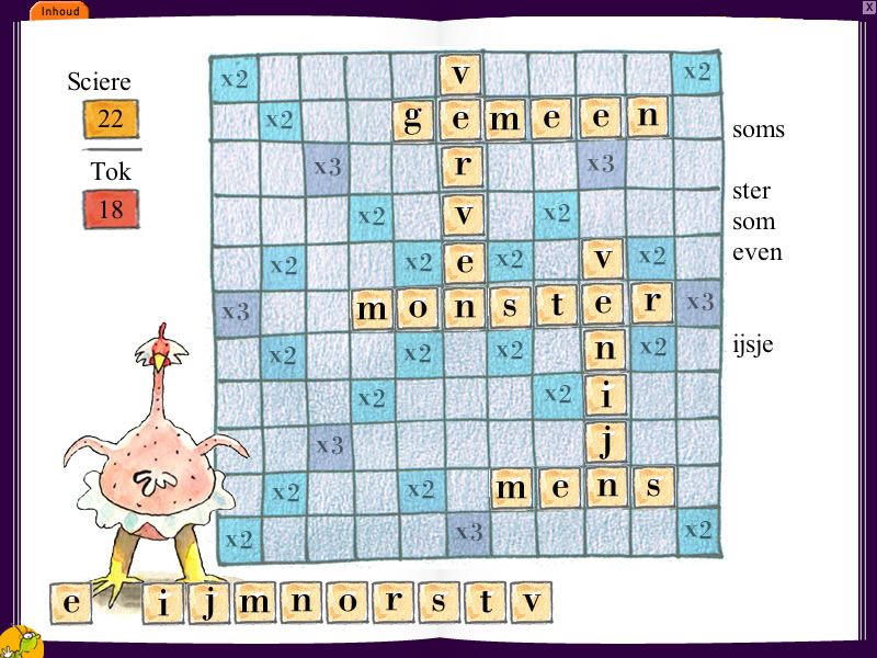 Vos en Haas: Het plan van Haas (Windows) screenshot: Scrabble with naked chicks :)