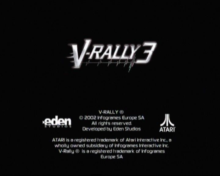 V-Rally 3 (Xbox) screenshot: Title and logos screen