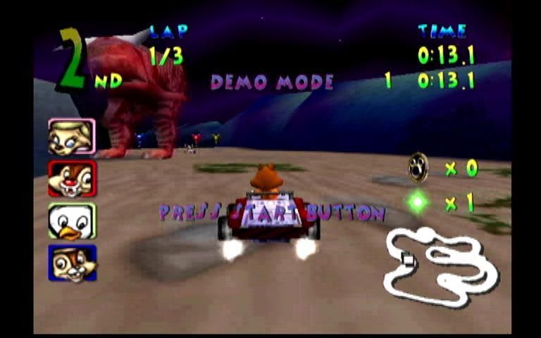 Walt Disney World Quest: Magical Racing Tour (Dreamcast) screenshot: Dinosaur