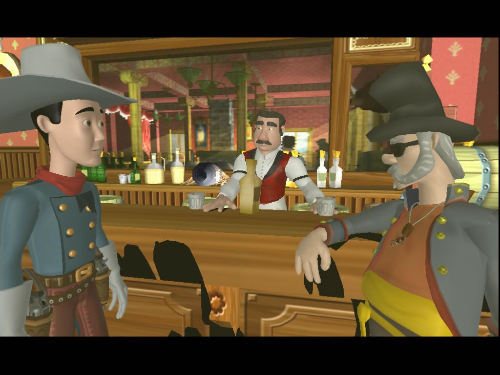 Wanted: A Wild Western Adventure (Windows) screenshot: The saloon, home of the insult drinking games.