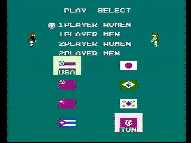 Volleyball (NES) screenshot: Set up a new game