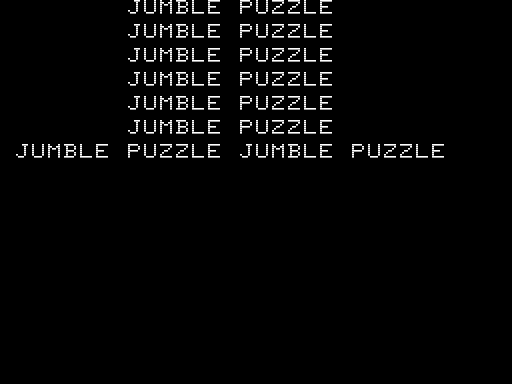 Puzzle Jumble (TRS-80) screenshot: Title Screen