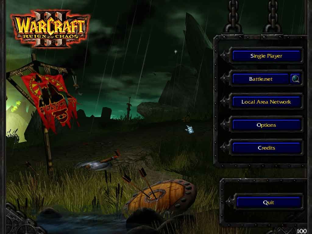 WarCraft III: Reign of Chaos (Windows) screenshot: Main Menu