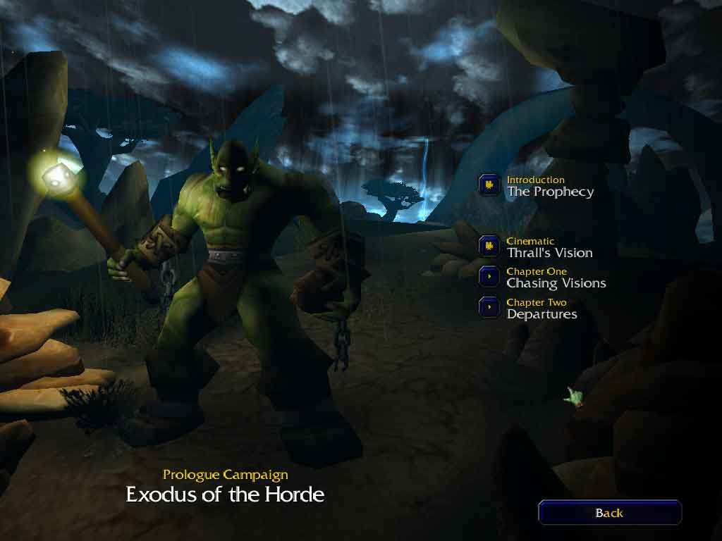 WarCraft III: Reign of Chaos (Windows) screenshot: The Orc Campaign Screen