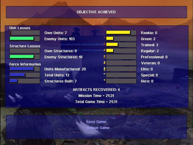 Warzone 2100 (Windows) screenshot: victory!