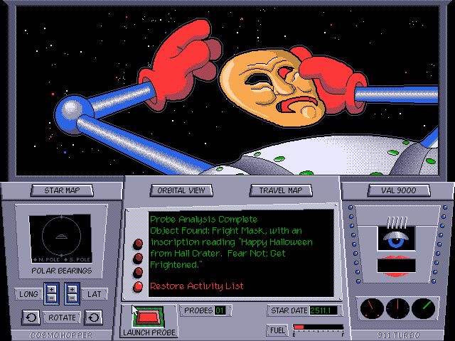 Where in Space Is Carmen Sandiego?: Deluxe (DOS) screenshot: The probe found something