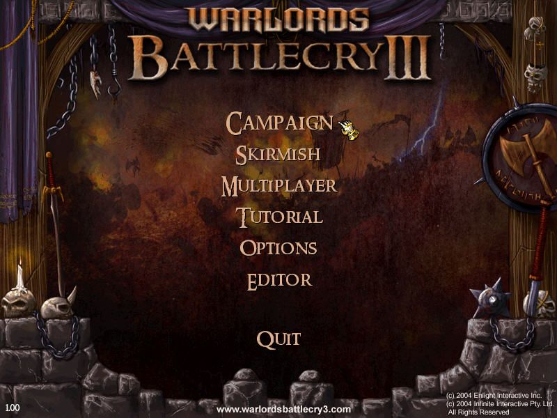 Warlords: Battlecry III (Windows) screenshot: Main Menu