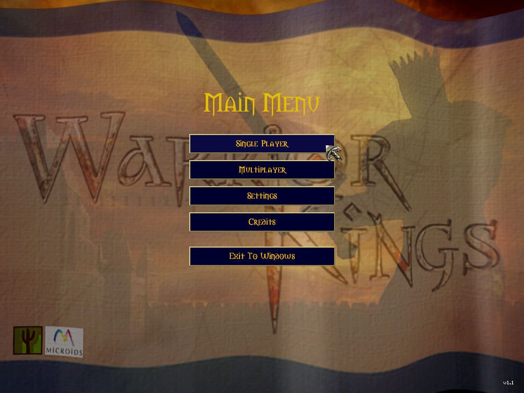 Warrior Kings (Windows) screenshot: Main Menu