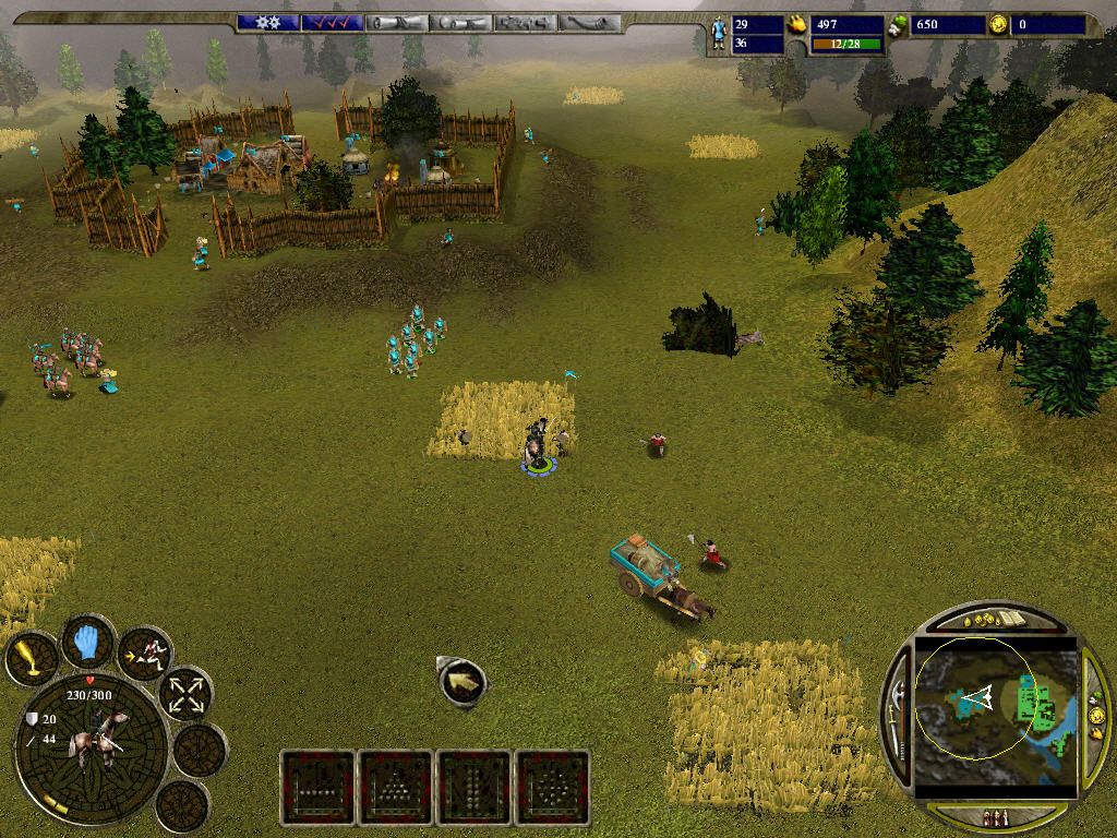 Warrior Kings (Windows) screenshot: Fighting off barbarian attackers
