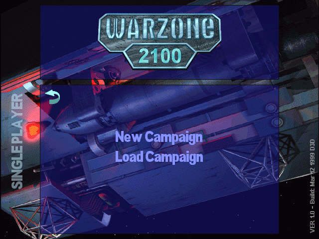 Warzone 2100 (Windows) screenshot: very simple campaign menu