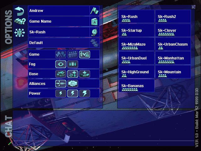 Warzone 2100 (Windows) screenshot: options for multiplayer
