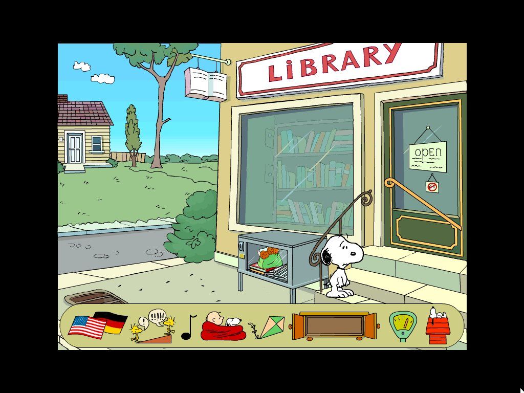 Where's the Blanket Charlie Brown? (Windows) screenshot: Snoopy at the Library
