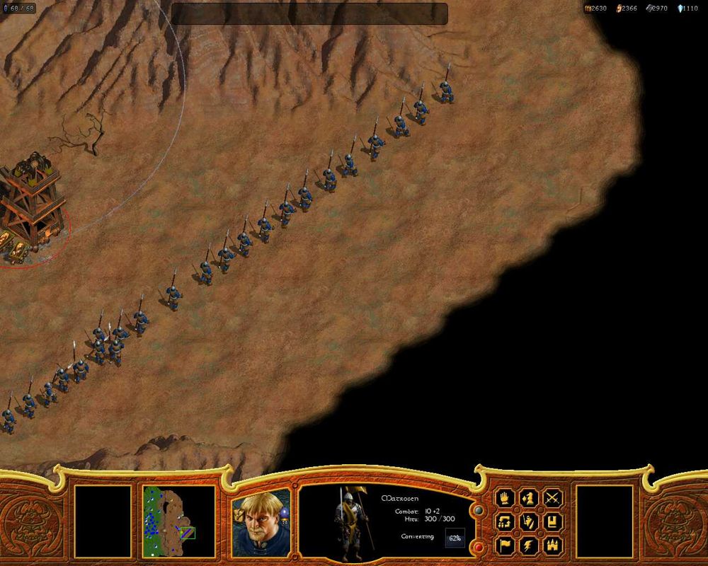 Warlords: Battlecry II (Windows) screenshot: Lots of Pikemen