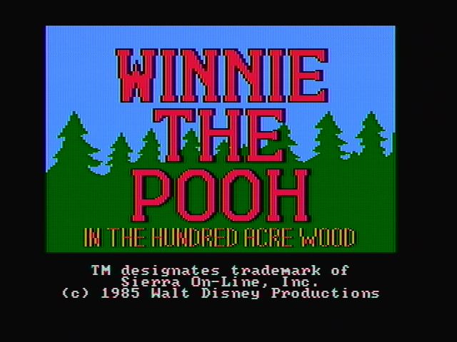 Winnie the Pooh in the Hundred Acre Wood (DOS) screenshot: Title screen (CGA composite mode)