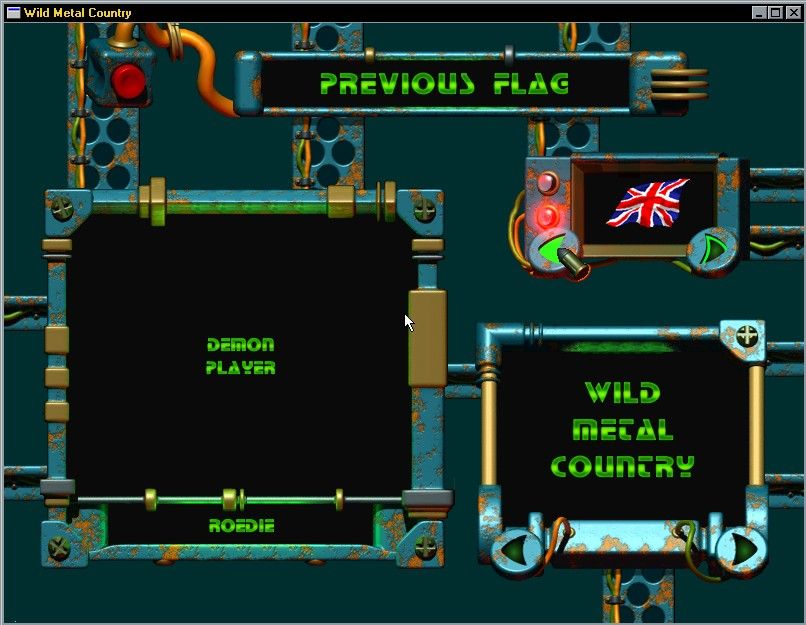 Wild Metal Country (Windows) screenshot: Main menu (window mode).