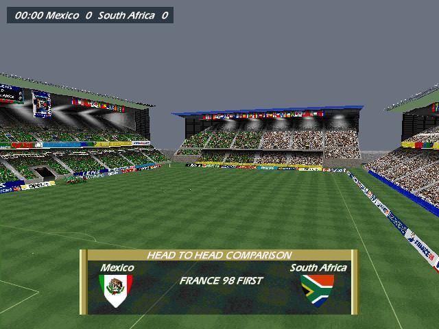 World Cup 98 (Windows) screenshot: Stadium view