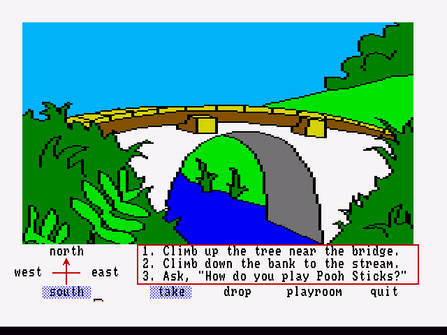 Winnie the Pooh in the Hundred Acre Wood (Amiga) screenshot: I spy with my little eye, something beginning with "B"