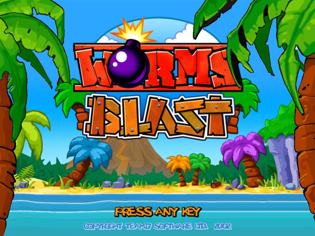 Worms Blast (Windows) screenshot: Title Screen