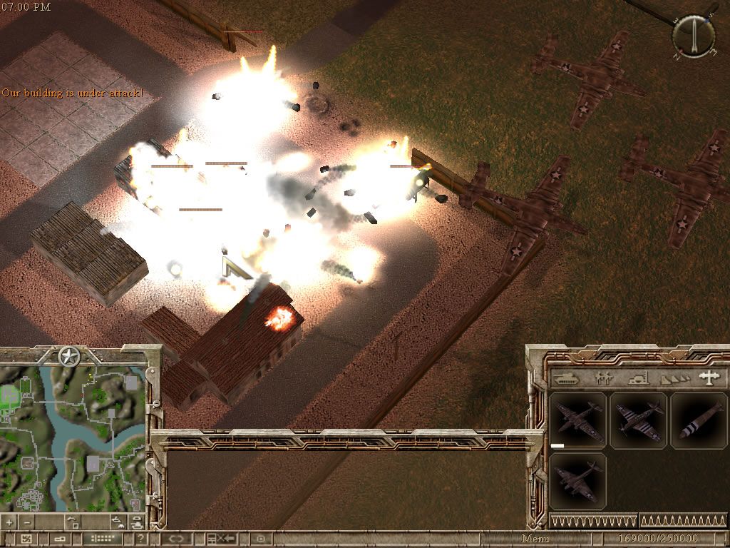 World War II: Panzer Claws (Windows) screenshot: A heavy enemy bombing