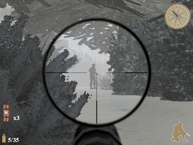 World War II: Sniper - Call to Victory (Windows) screenshot: Most shots will be taken at long range using a scope.