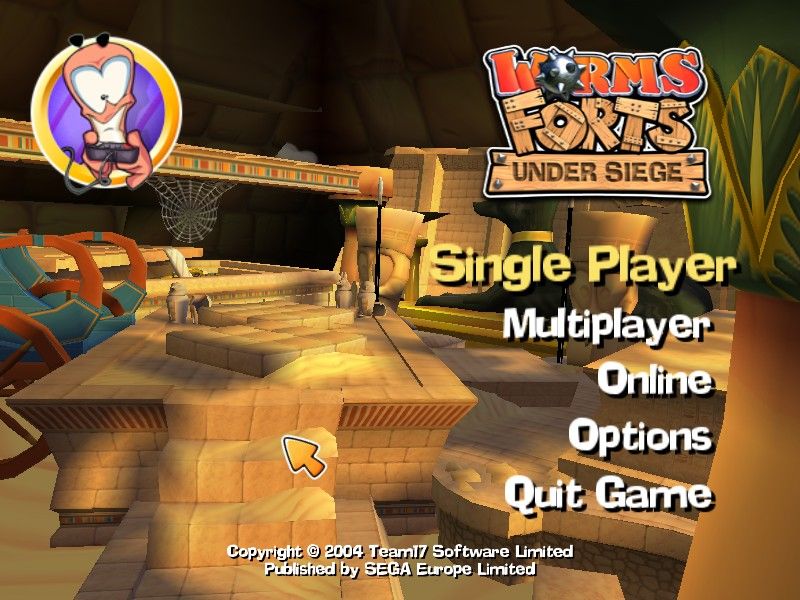 Worms Forts: Under Siege (Windows) screenshot: Main Menu