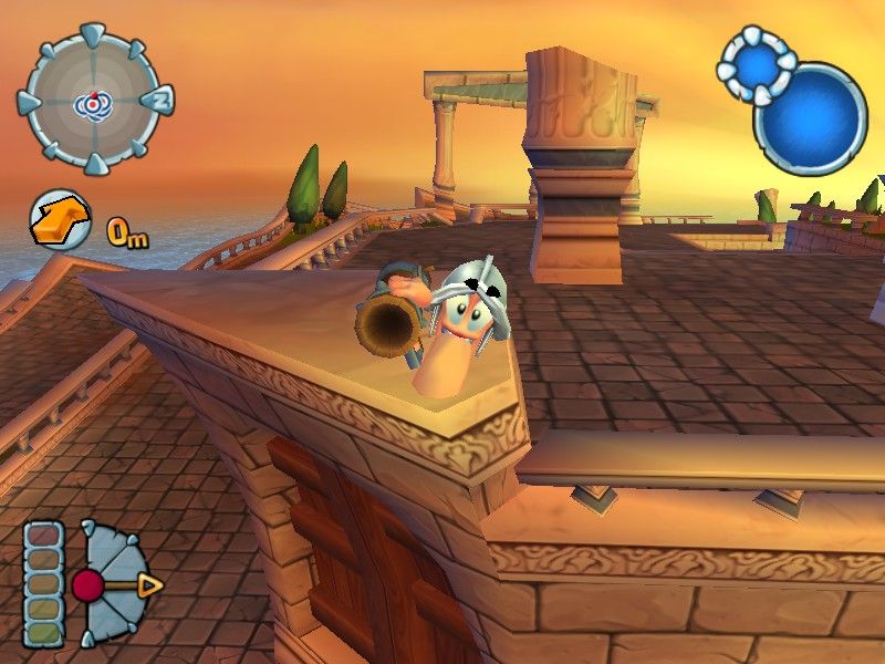 Worms Forts: Under Siege (Windows) screenshot: Bazooka training