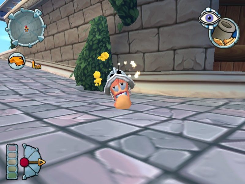 Worms Forts: Under Siege (Windows) screenshot: Dizzy worm