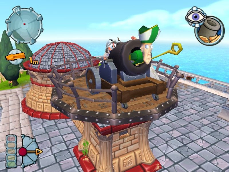 Worms Forts: Under Siege (Windows) screenshot: Funny weapon