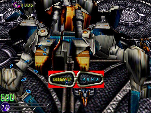 Xenic (Windows) screenshot: One minute in the game and all my lives are gone. Shall I restart or go back to the title screen?