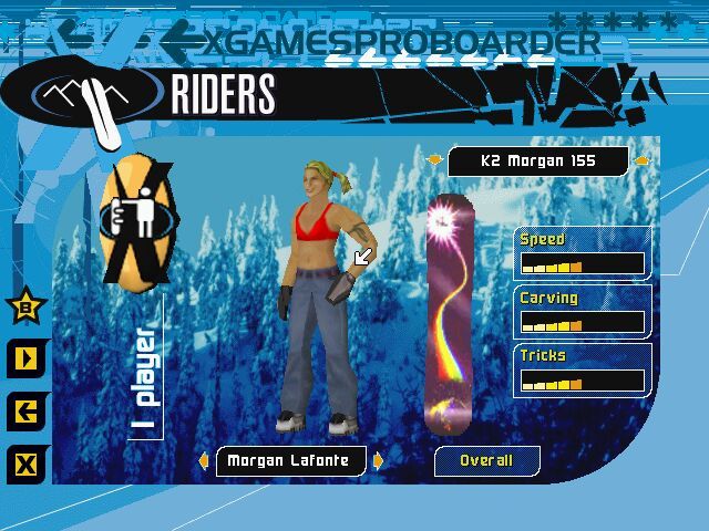 X-Games: Pro Boarder (Windows) screenshot: Character selection