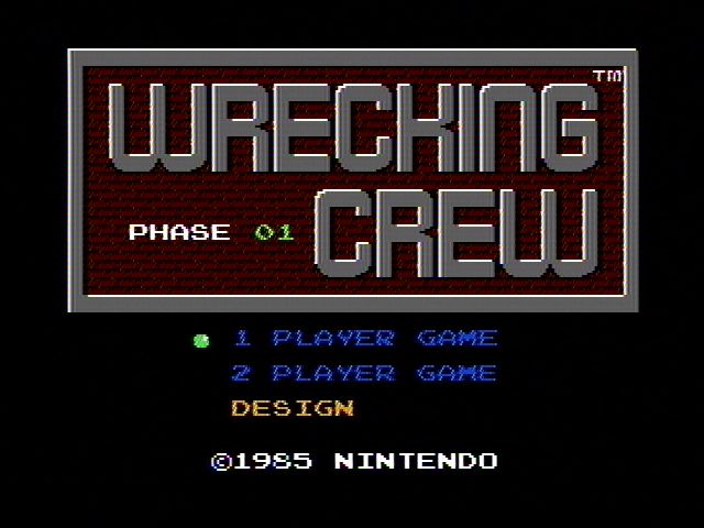Wrecking Crew (NES) screenshot: Title screen