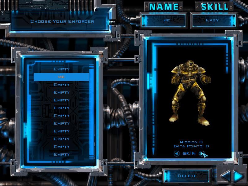 X-COM: Enforcer (Windows) screenshot: Enforcer Choice Screen