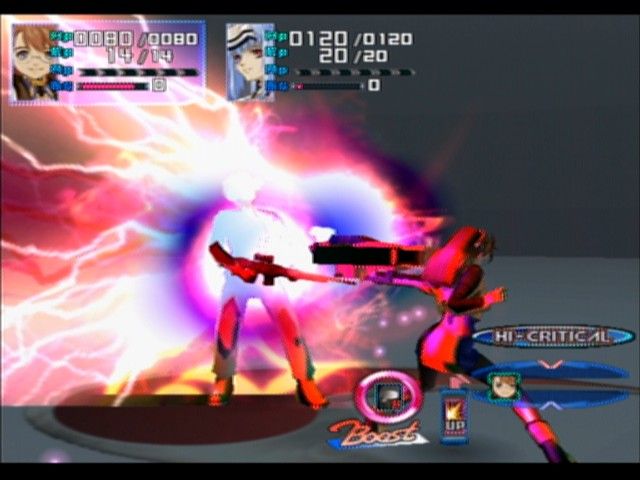 Xenosaga: Episode I - Der Wille zur Macht (PlayStation 2) screenshot: Shion using final tech attack combo strike