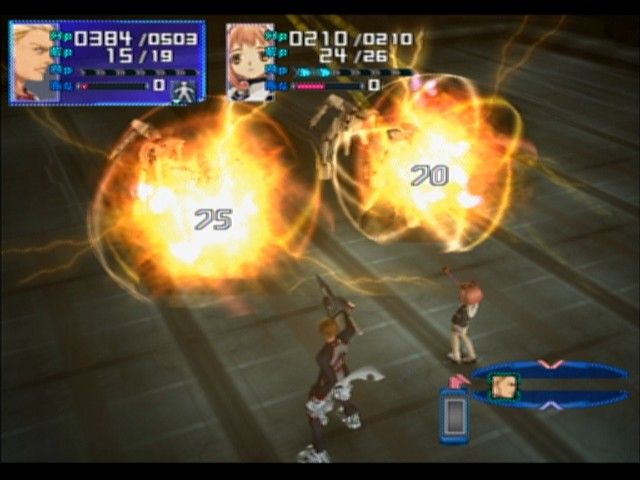 Xenosaga: Episode I - Der Wille zur Macht (PlayStation 2) screenshot: Some tech attacks have ability to strike upon multiple enemies at once