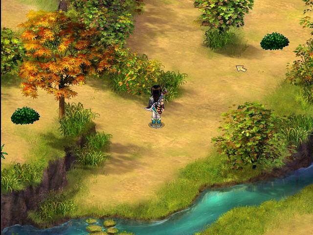 Xianjian Qixia Zhuan 2 (Windows) screenshot: Enemies are clearly visible (green monsters)