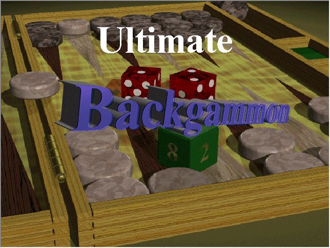 Ultimate Backgammon (DOS) screenshot: Title screen<br>This looks as though it was intended for a Windows version, I could not get it to display when running the DOS game