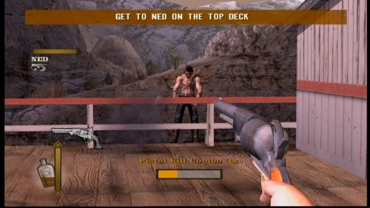 Gun (Xbox 360) screenshot: Quick-draw mode allows for better precision due to the slow-motion effect.