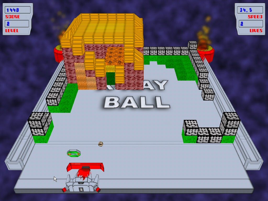 X-Ray Ball (Windows) screenshot: The "Next"-Power-Up will immediately complete the level