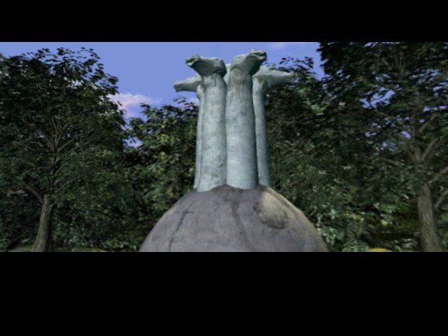 Zelenhgorm: Episode I - Land of the Blue Moon (Windows) screenshot: This statue holds an important clue.