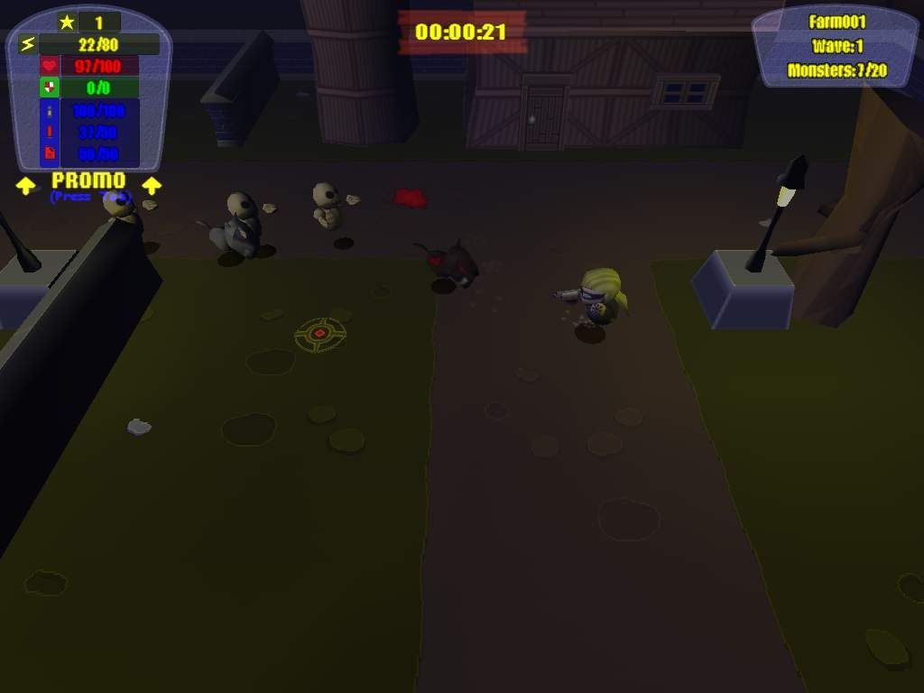 Zombietron 1 - Cemetery Guy (Windows) screenshot: Farm level