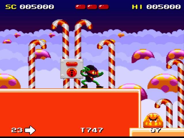 Zool (SNES) screenshot: This jelly will be history in no time
