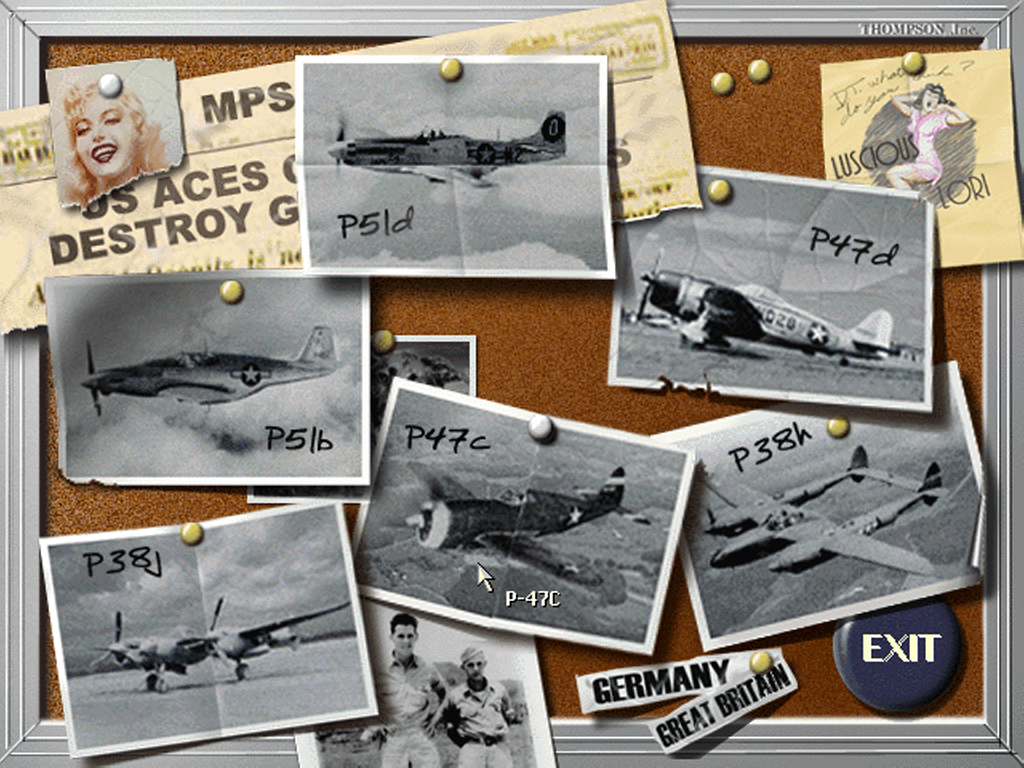 European Air War (Windows) screenshot: Selecting the aircraft for my next mission.