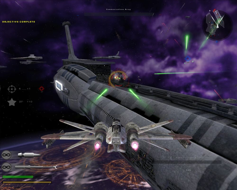 Star Wars: Battlefront II (Windows) screenshot: Inside the ARC-170 Starfighter.