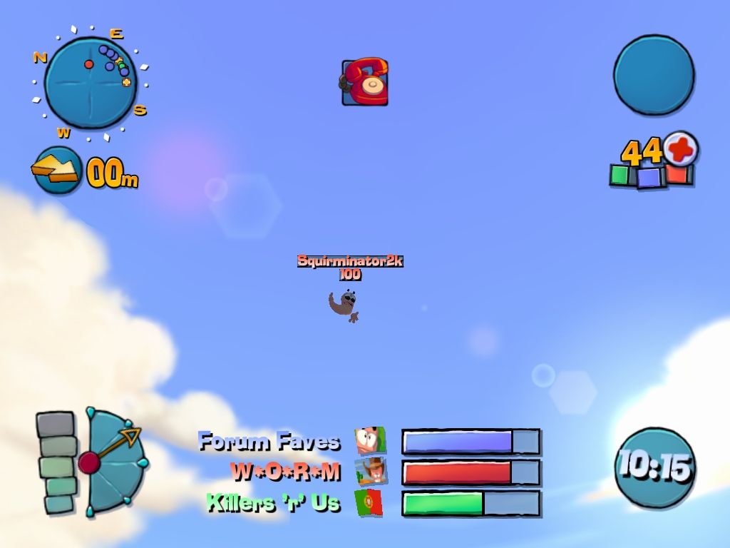 Worms 4: Mayhem (Windows) screenshot: I believe I can fly..