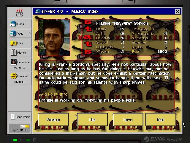 Jagged Alliance 2: Unfinished Business (Windows) screenshot: You never knew Mel Gibson was a mercenary!