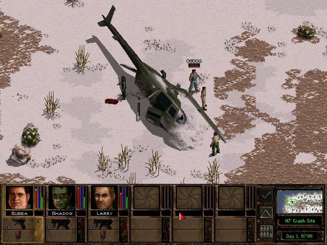 Jagged Alliance 2: Unfinished Business (Windows) screenshot: Forced landing...