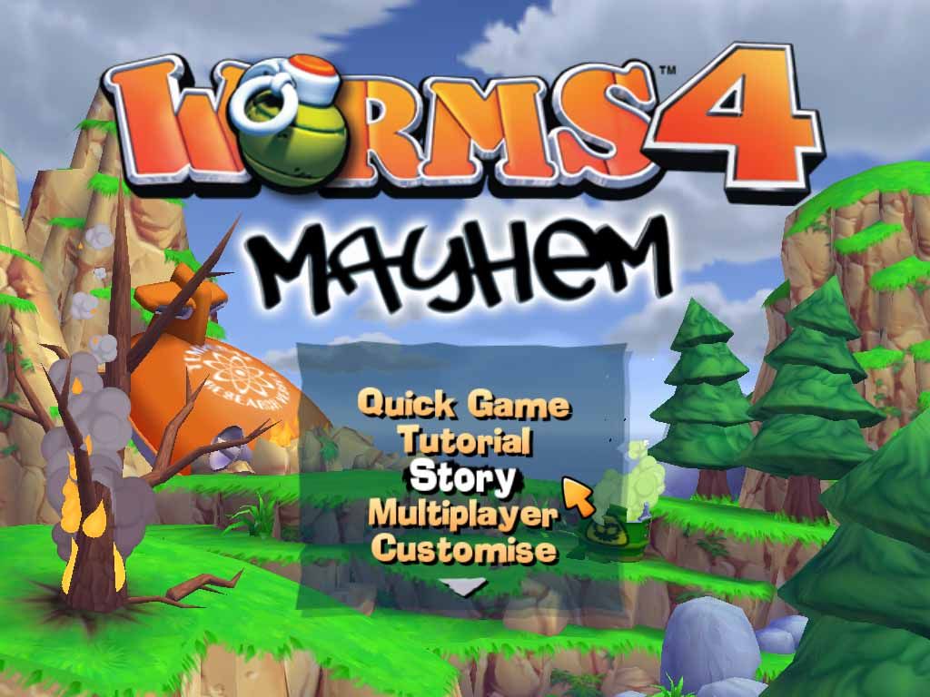 Worms 4: Mayhem (Windows) screenshot: Title screen