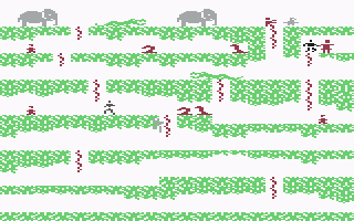 Floyd of the Jungle (Commodore 64) screenshot: About to rescue the girl