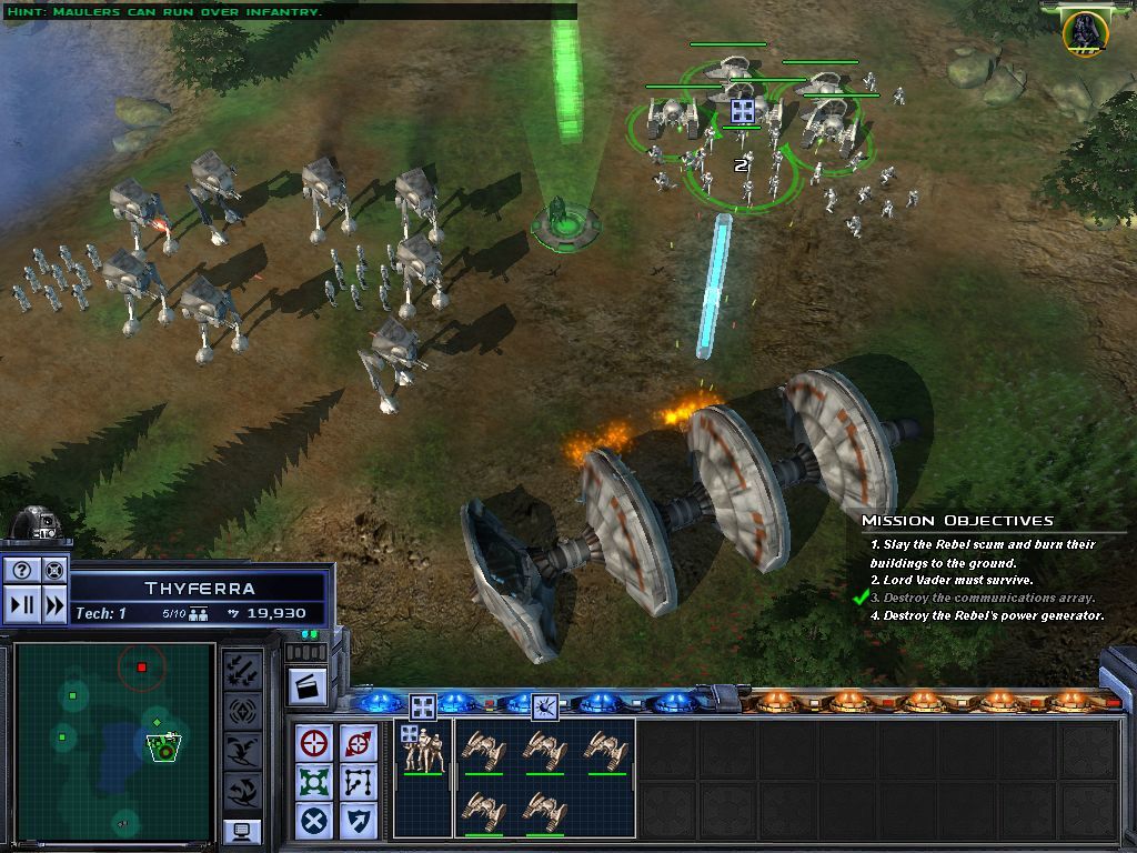 Star Wars: Empire at War (Windows) screenshot: Shield Generators must be destroyed to infiltrate a base.